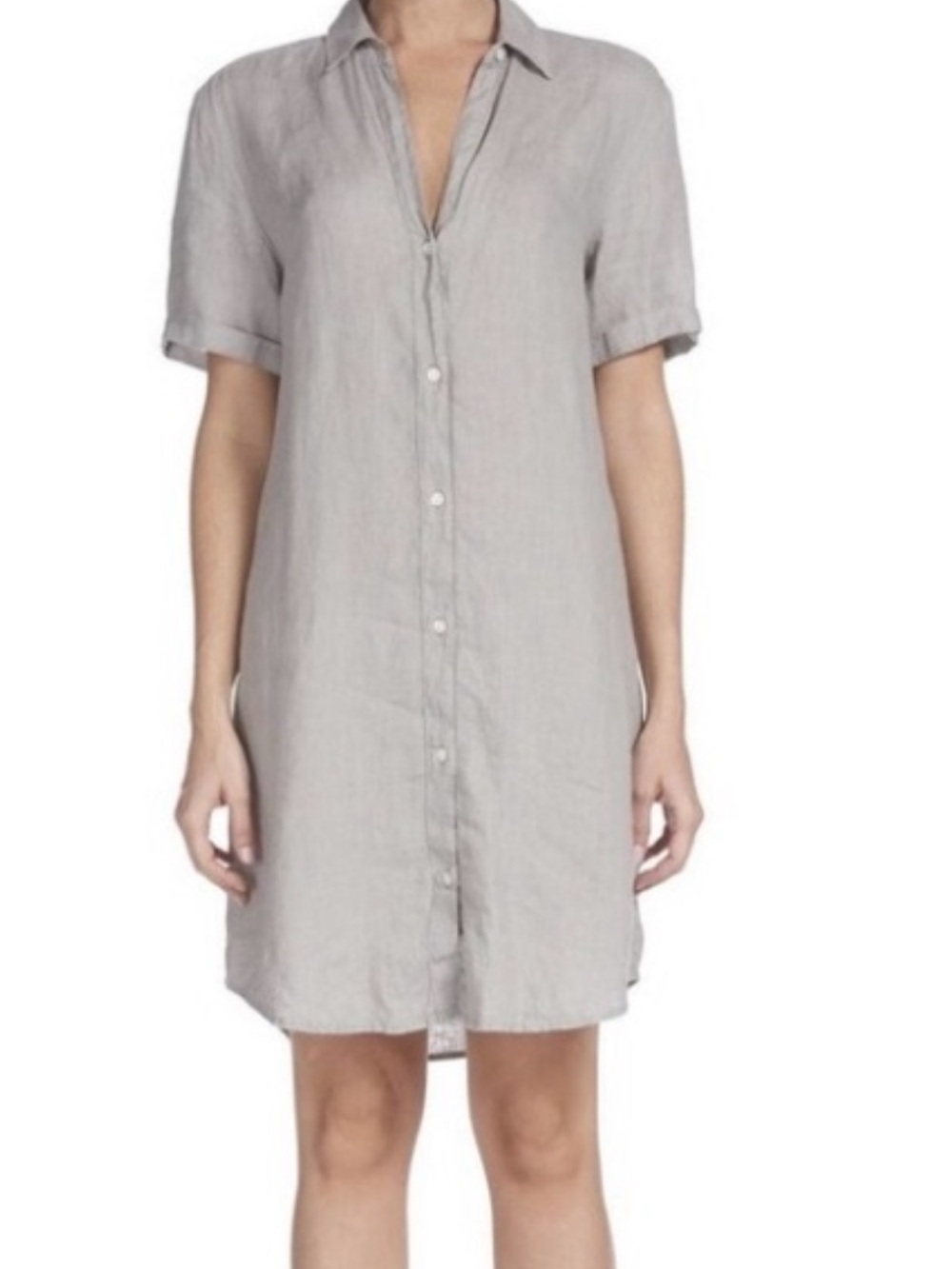 Elan Linen Mini Shirt Dress